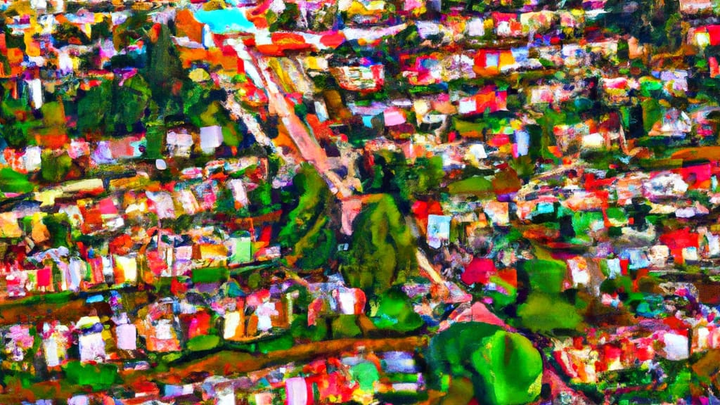 El Cerrito, California painted from the sky