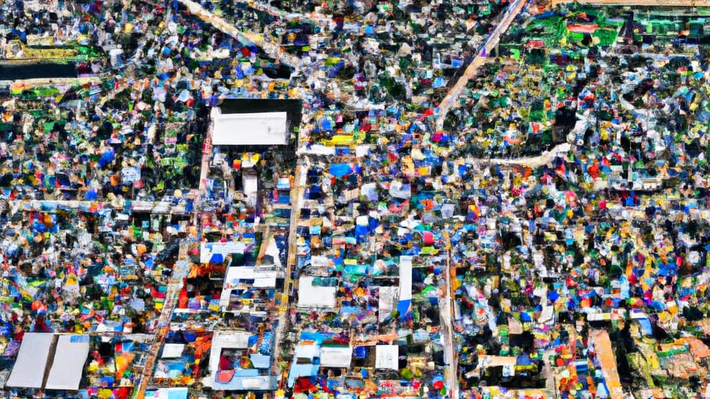 Elgin, Texas painted from the sky