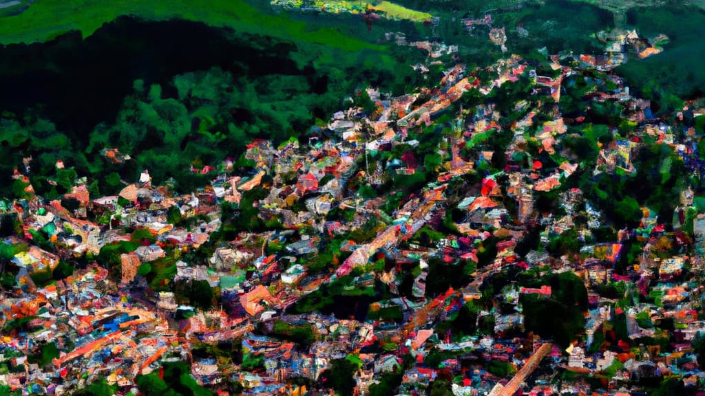 Emmaus, Pennsylvania painted from the sky