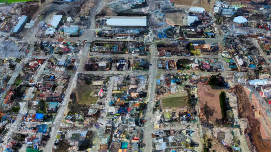 Emmett, Idaho painted from the sky