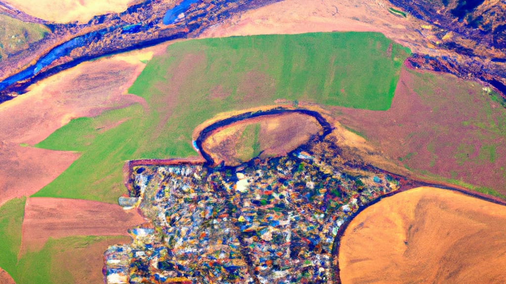 Ephrata, Washington painted from the sky