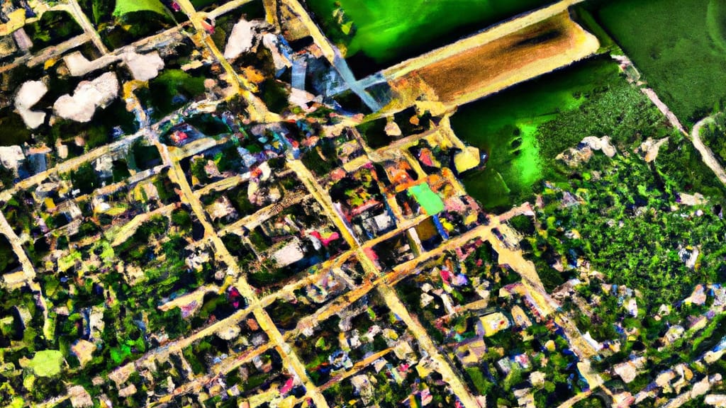 Estherville, Iowa painted from the sky