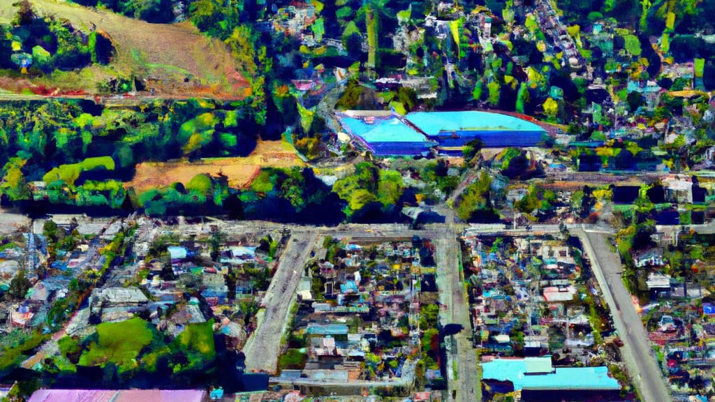 Everett, Washington painted from the sky