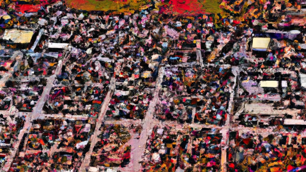 Fairport, New York painted from the sky