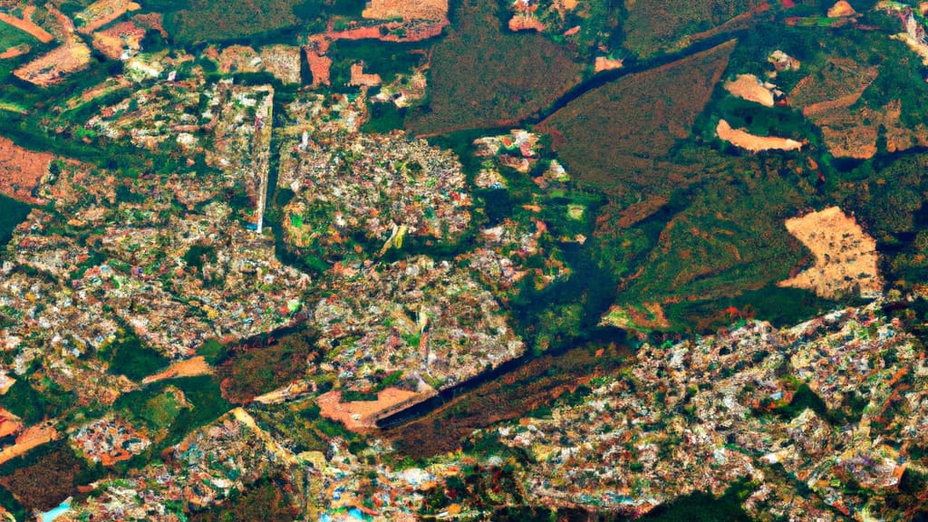 Farmville, Virginia painted from the sky