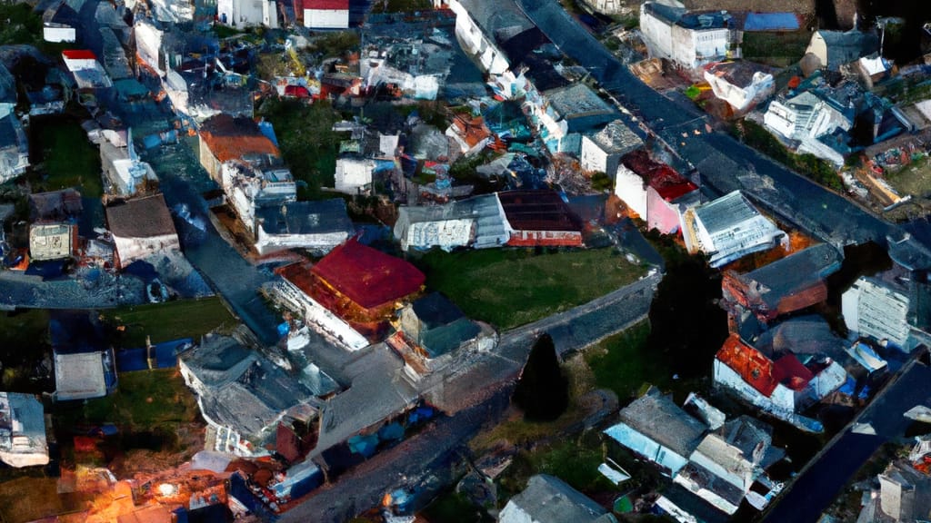 Farrell, Pennsylvania painted from the sky