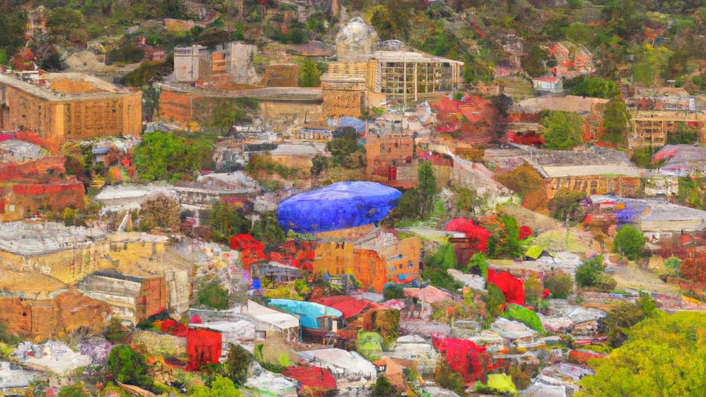 Fayetteville, Tennessee painted from the sky