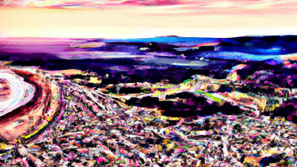 Florence, Oregon painted from the sky