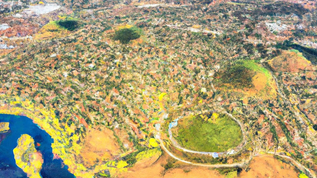 Folsom, California painted from the sky