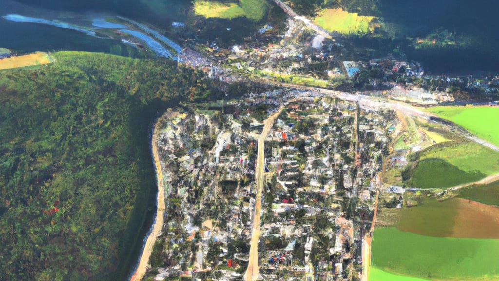 Folsom, Pennsylvania painted from the sky