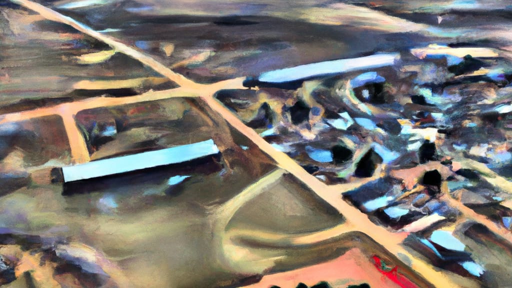 Fort Lupton, Colorado painted from the sky