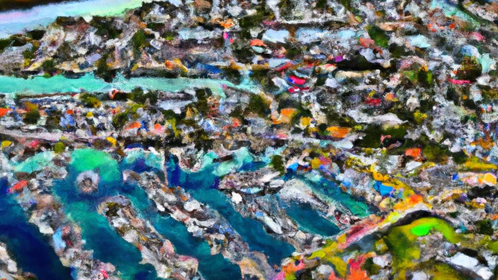 Fort Pierce, Florida painted from the sky