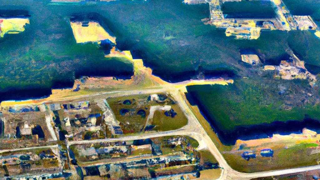 Fort Stewart, Georgia painted from the sky