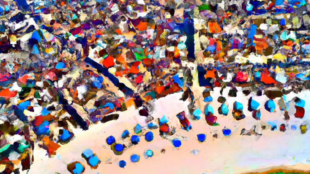 Fort Walton Beach, Florida painted from the sky