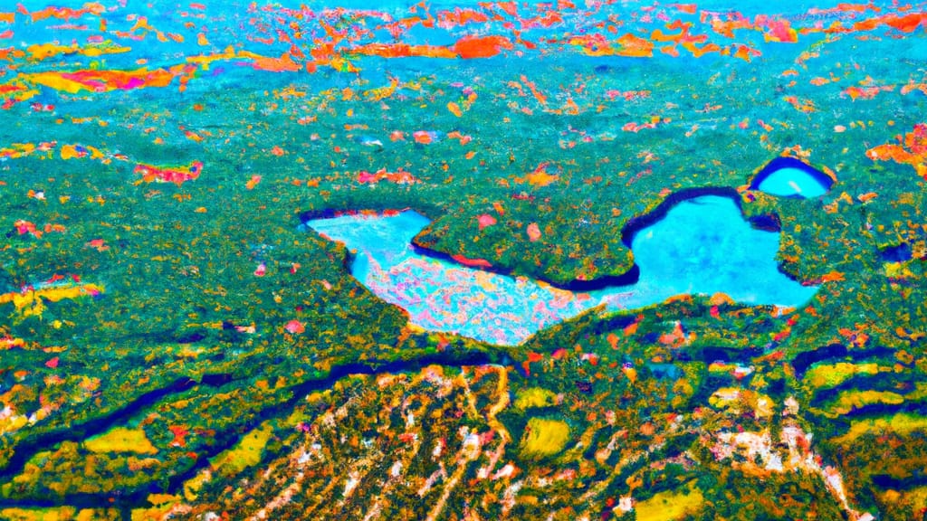 Franklin Lakes, New Jersey painted from the sky