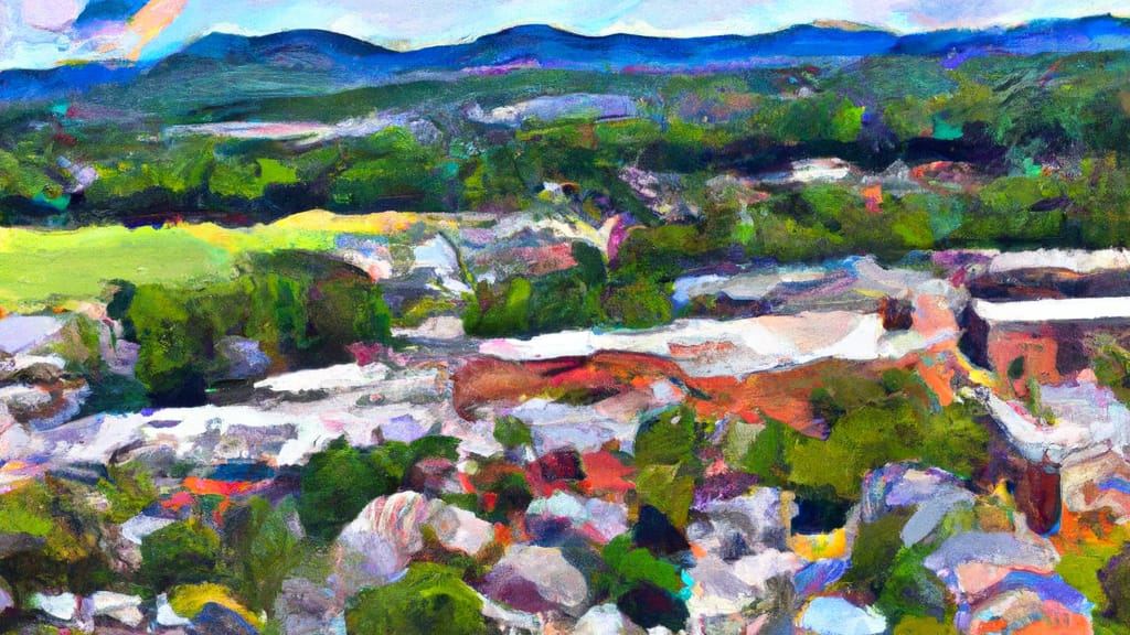 Fredericksburg, Virginia painted from the sky