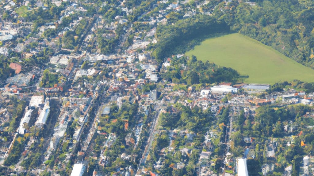 Fredonia, New York painted from the sky