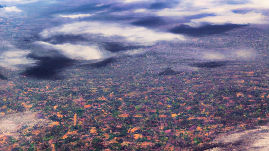 Fresno, California painted from the sky