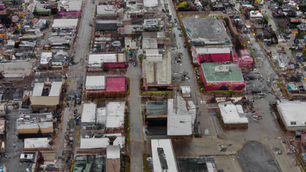 Gladstone, Michigan painted from the sky