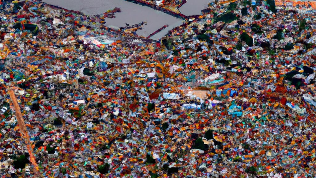 Gloucester City, New Jersey painted from the sky