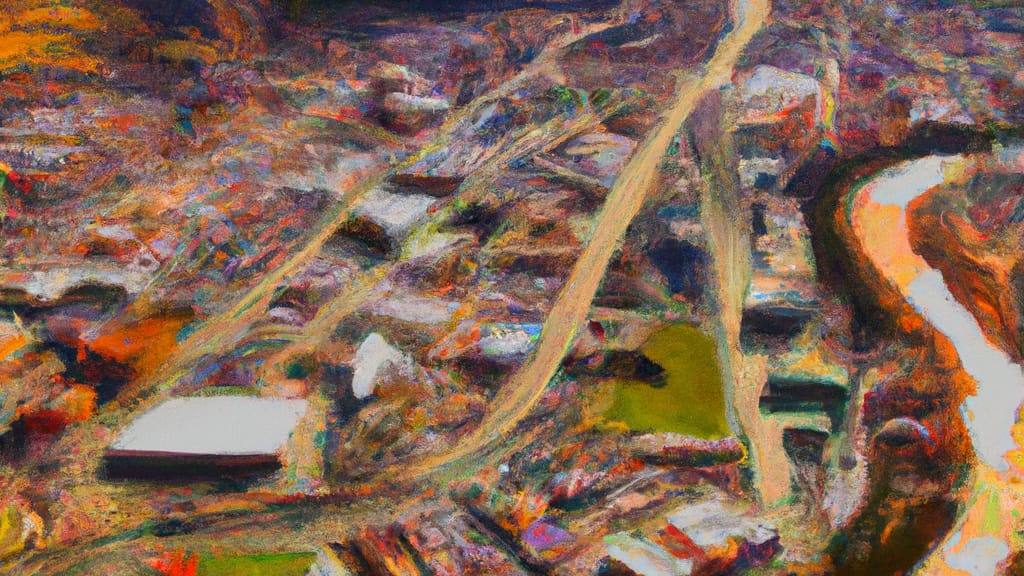 Golden, Colorado painted from the sky