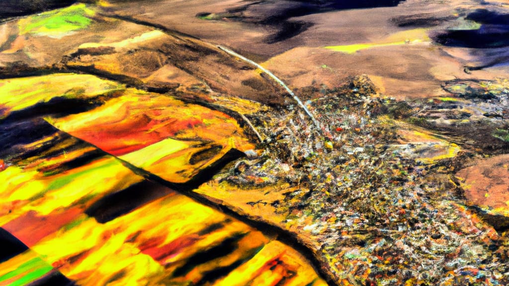 Grain Valley, Missouri painted from the sky