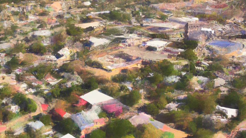 Granbury, Texas painted from the sky