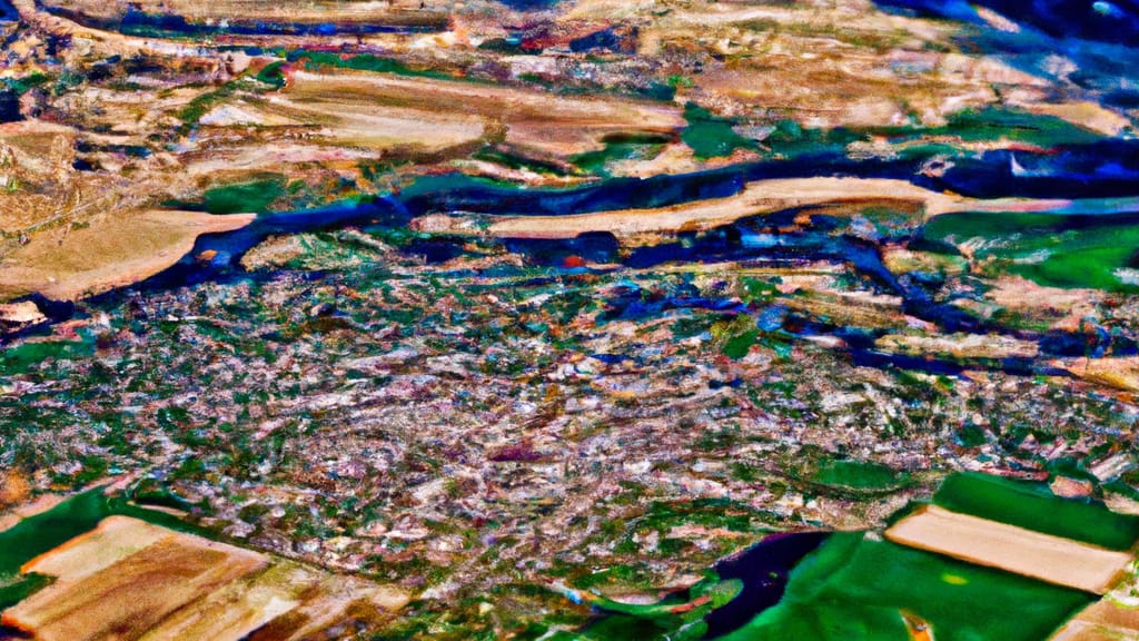 Grand Island, Nebraska painted from the sky