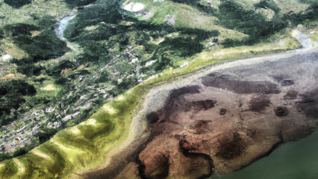 Gray, Maine painted from the sky