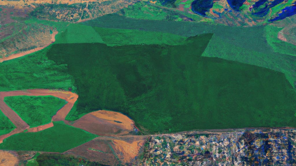 Greenfield, California painted from the sky