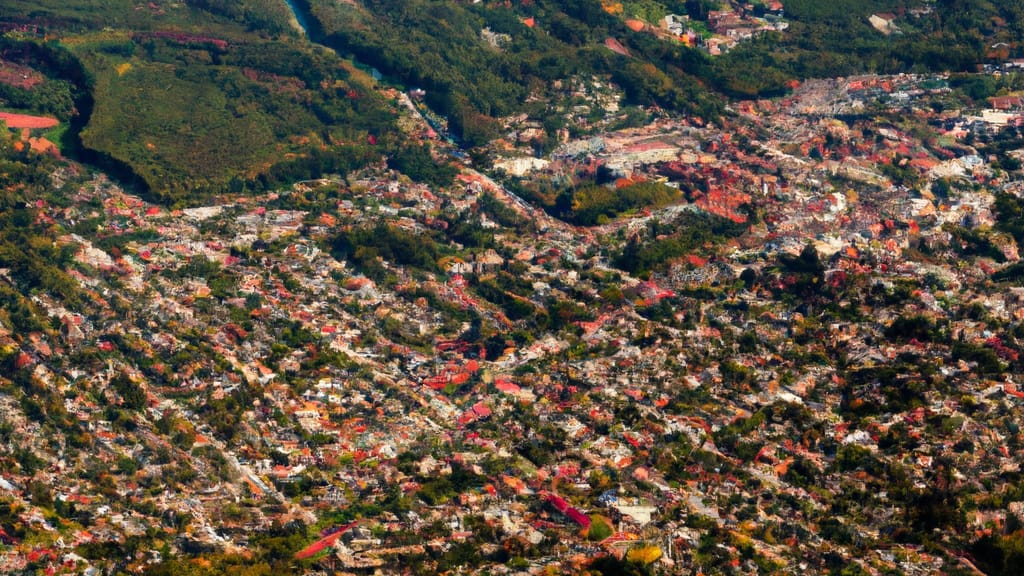 Greenfield, Ohio painted from the sky