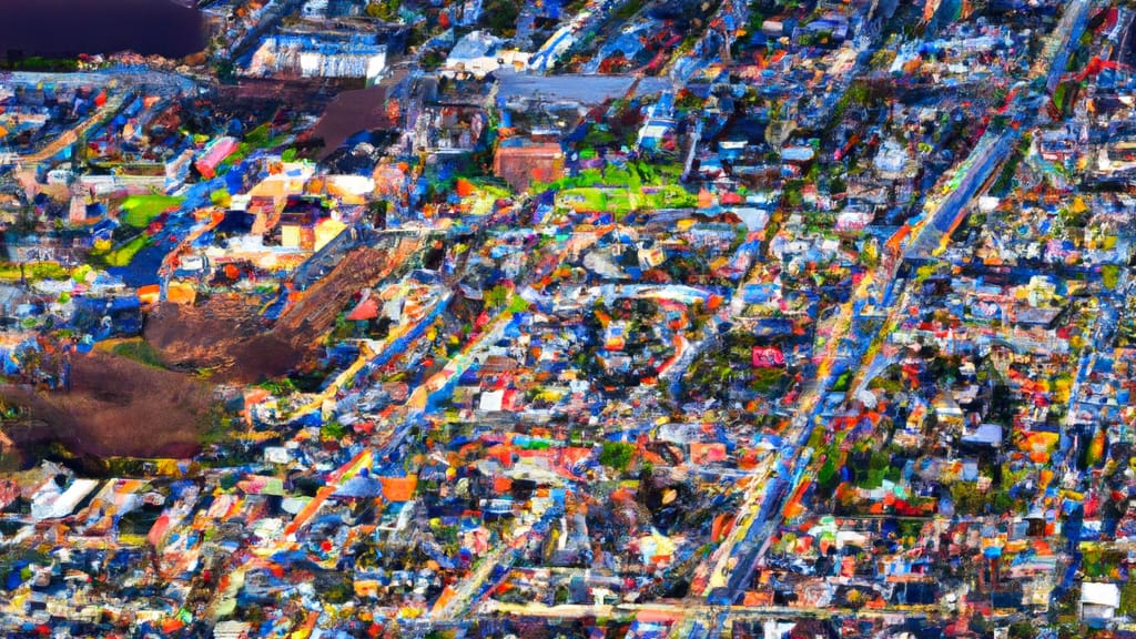 Grove City, Pennsylvania painted from the sky