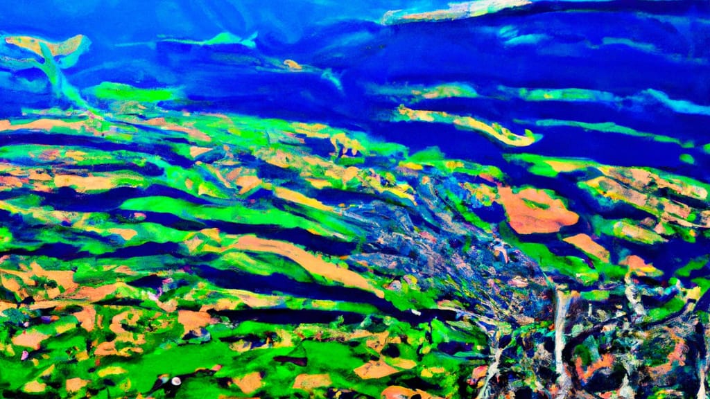 Gunnison, Colorado painted from the sky