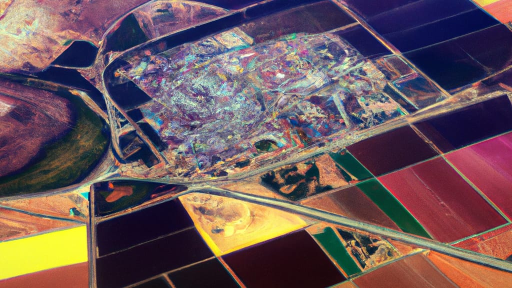 Hanford, California painted from the sky