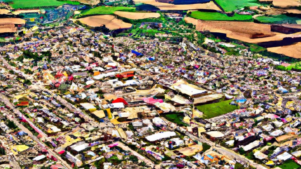 Hartford, Wisconsin painted from the sky