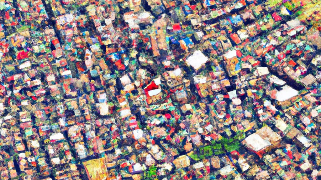 Hawthorne, New York painted from the sky