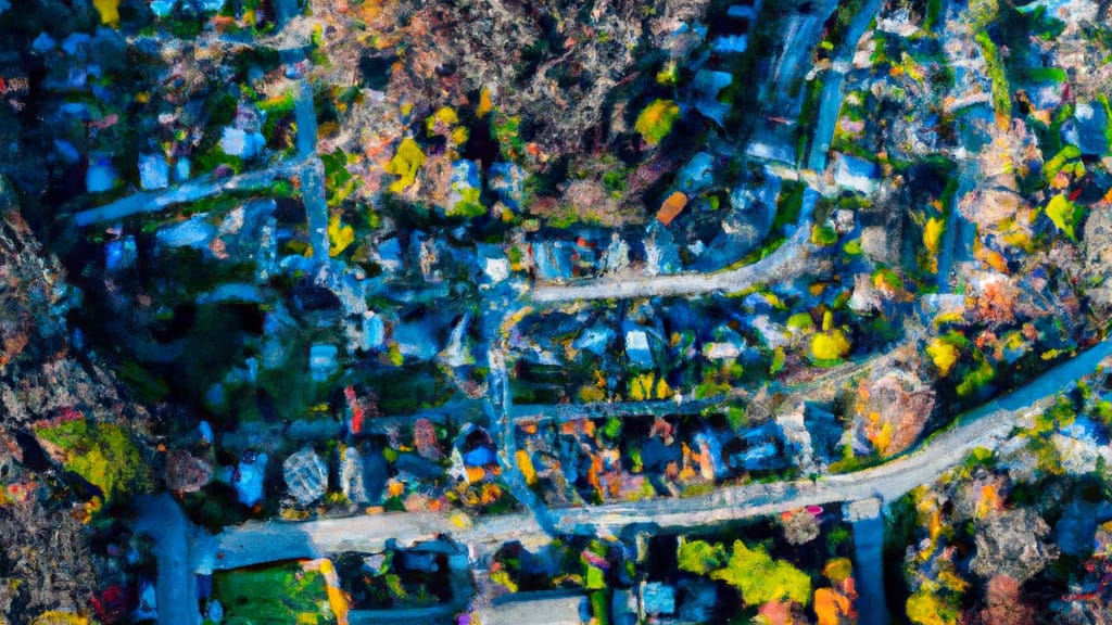 Hebron, Connecticut painted from the sky