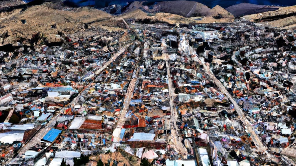 Helena, Montana painted from the sky