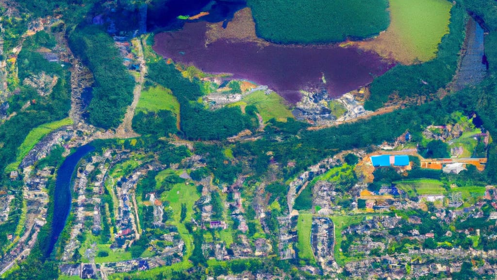 Hermitage, Pennsylvania painted from the sky