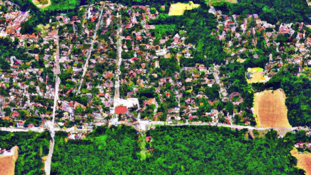 Highland, Indiana painted from the sky