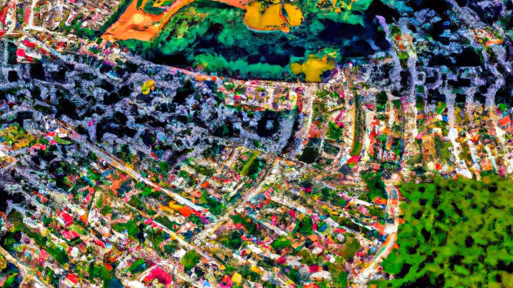 Hillsdale, New Jersey painted from the sky