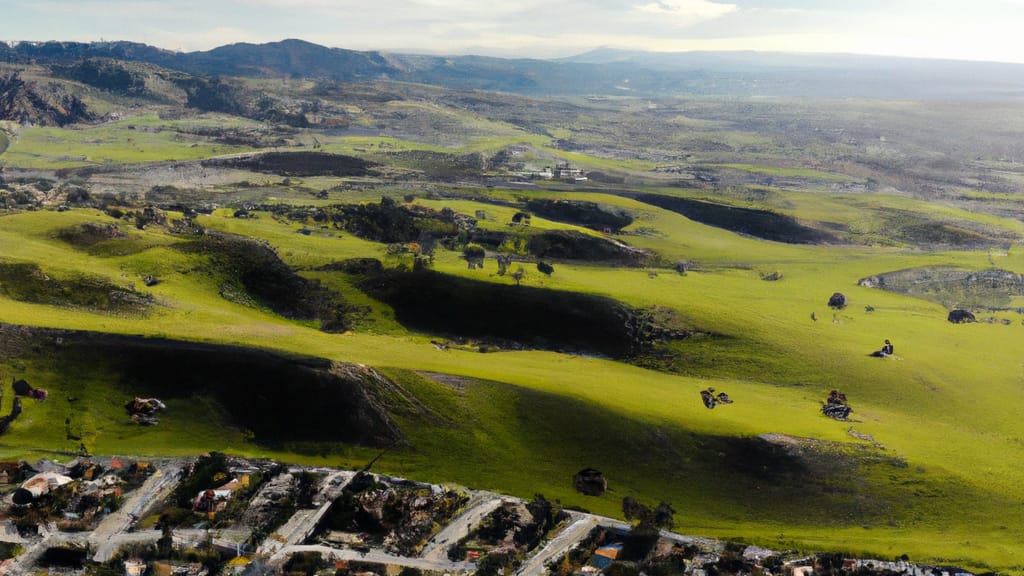 Hollister, California painted from the sky