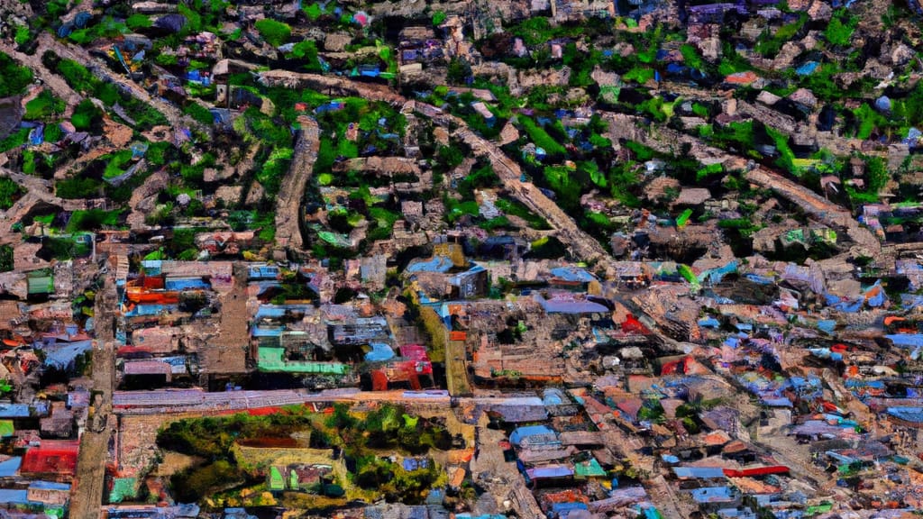 Hondo, Texas painted from the sky