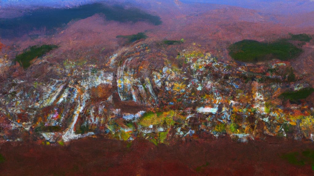 Hudson, New Hampshire painted from the sky