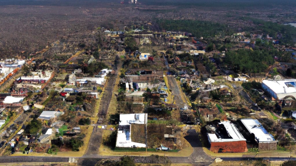 Indianola, Mississippi painted from the sky