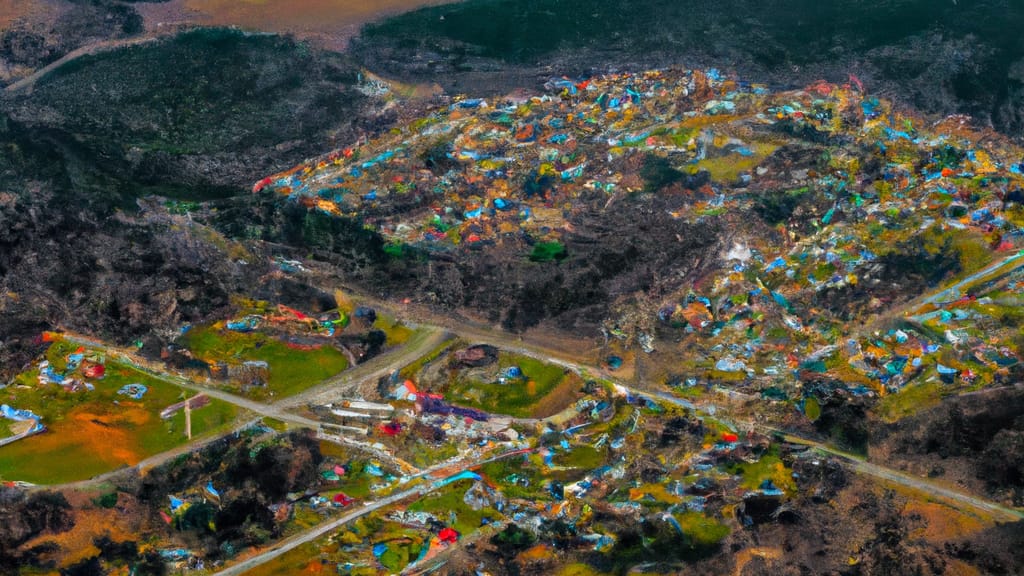 Jennings, Louisiana painted from the sky