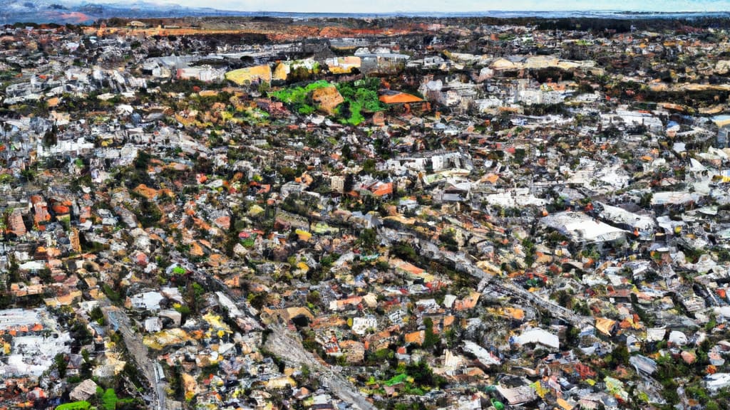 Kingsburg, California painted from the sky