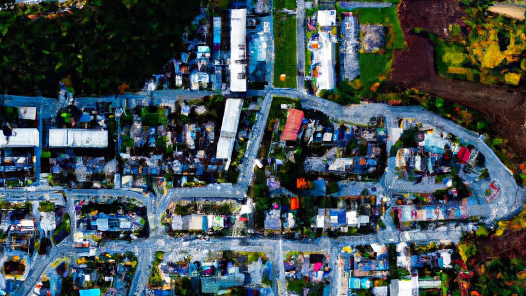 Kutztown, Pennsylvania painted from the sky