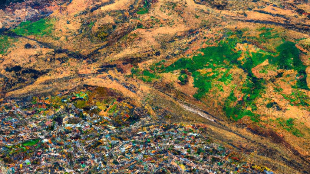 La Grande, Oregon painted from the sky