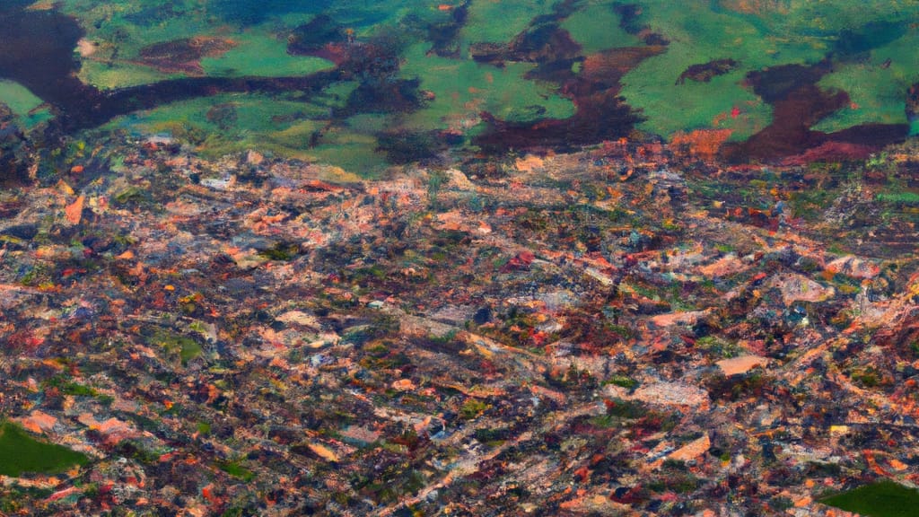 Lebanon, Kentucky painted from the sky